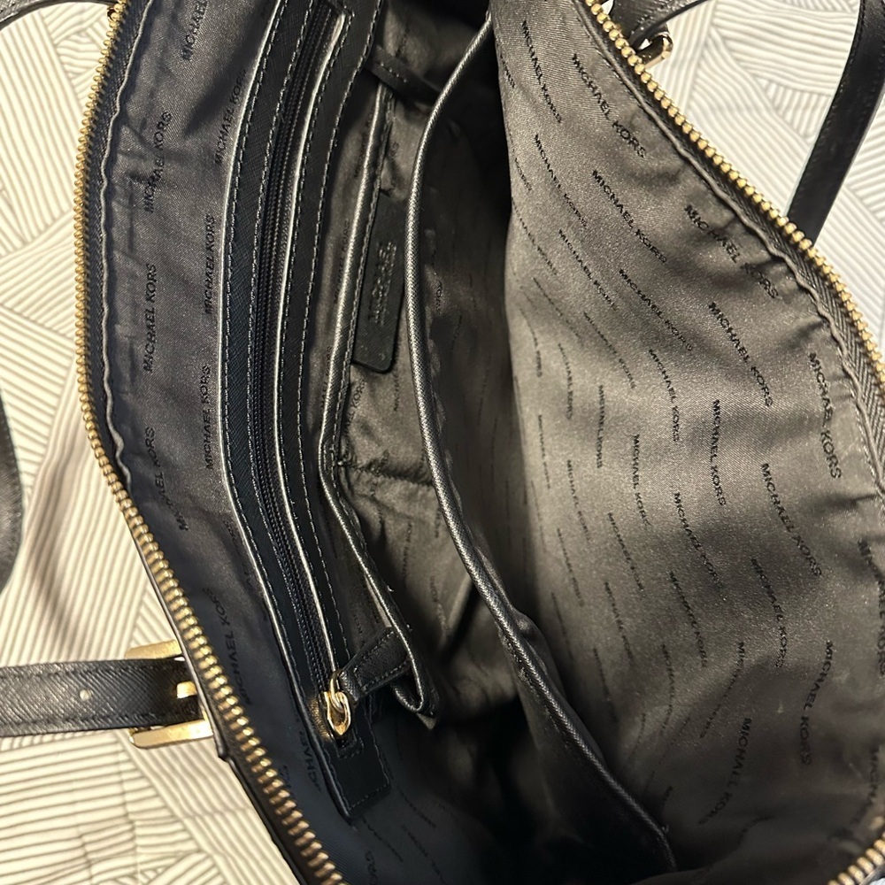 Michael Kors Black Leather Tote - Picture 4 of 12